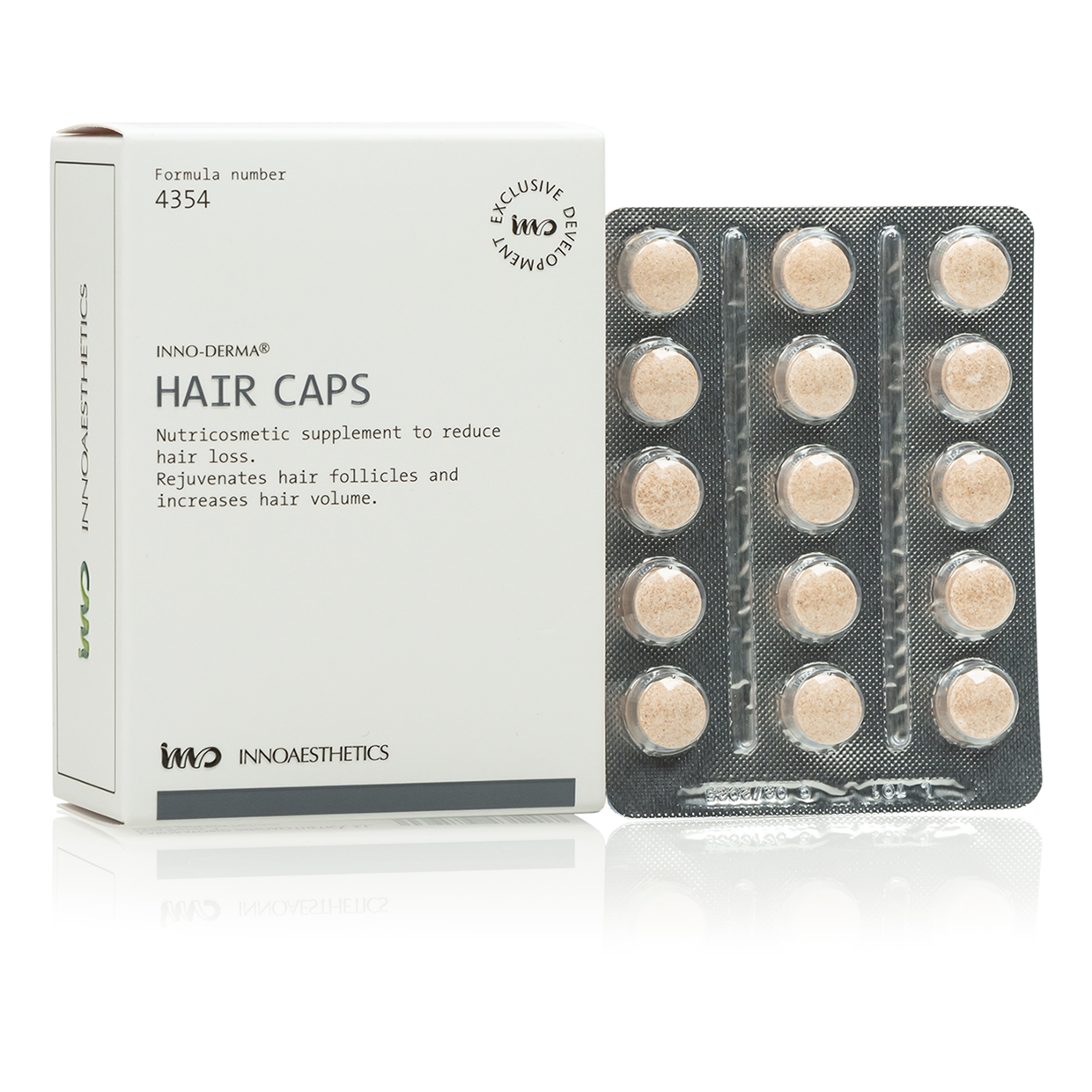 INNO Derma Hair Caps: Ganzheitliche Lösung für kräftiges Haarwachstum bei Haarausfall / Tabletten - 60 St.(X010627 07/27)