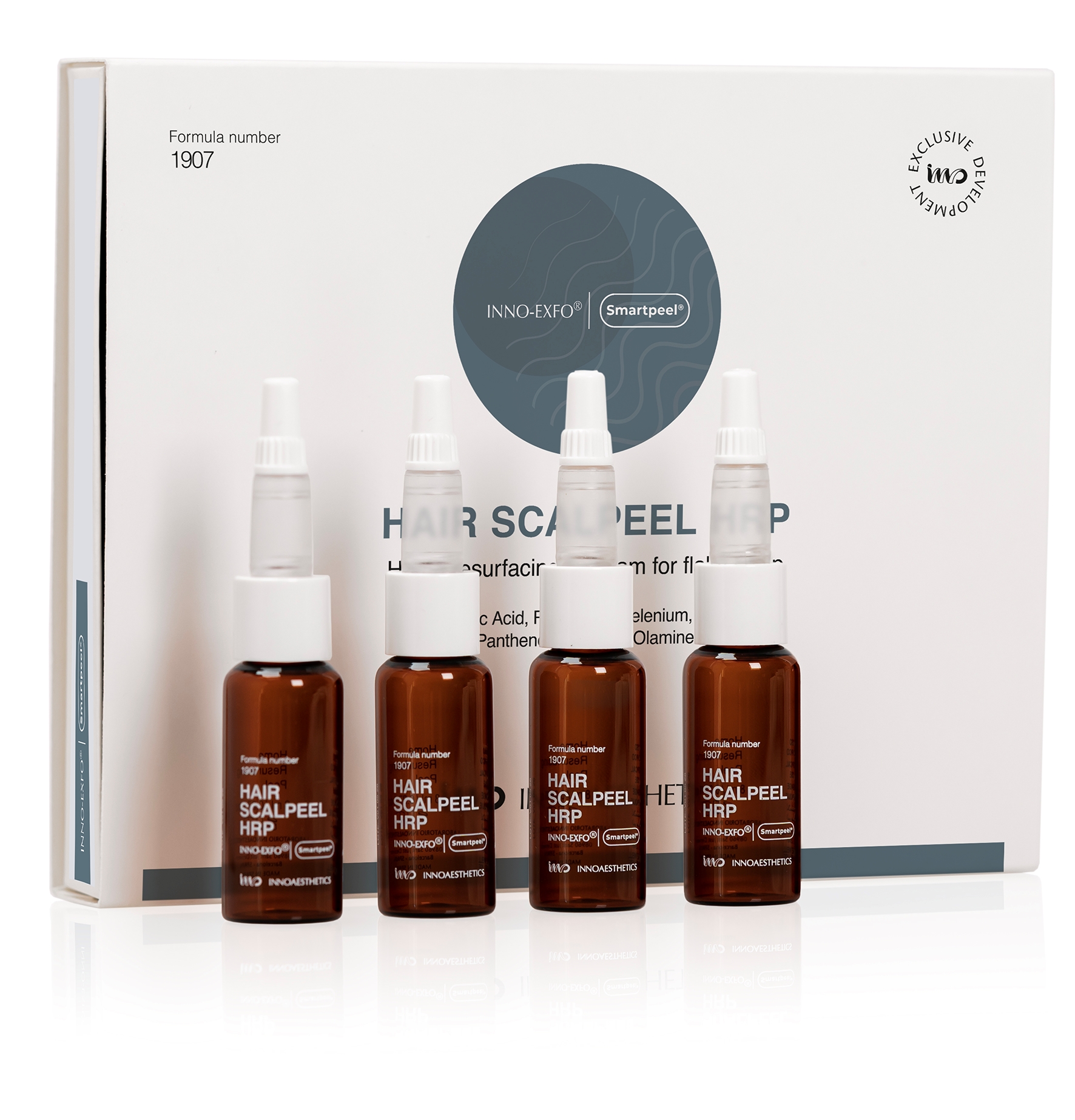 INNO Exfo Scalpeel HRP: Innovative Kopfhautbehandlung gegen Schuppen und Haarausfall 4*8ml