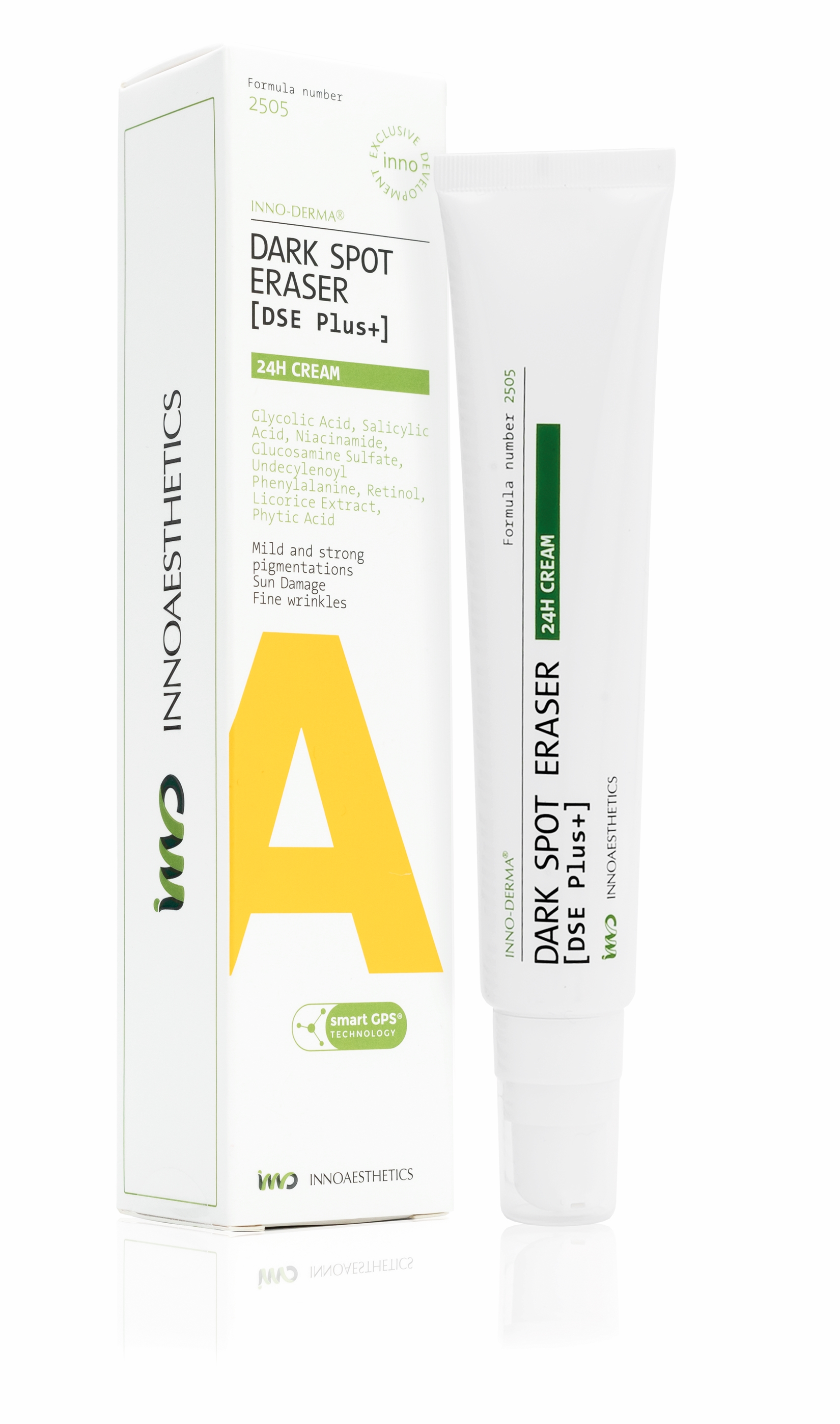 INNO Derma Dark Spot Eraser DSE + 24h Cream: Revolutionäre Hyperpigmentierungsbehandlung und Hautverjüngung- 50 g ( V02 07 26)